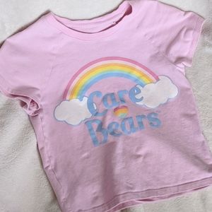 care bears pink crop top baby tee